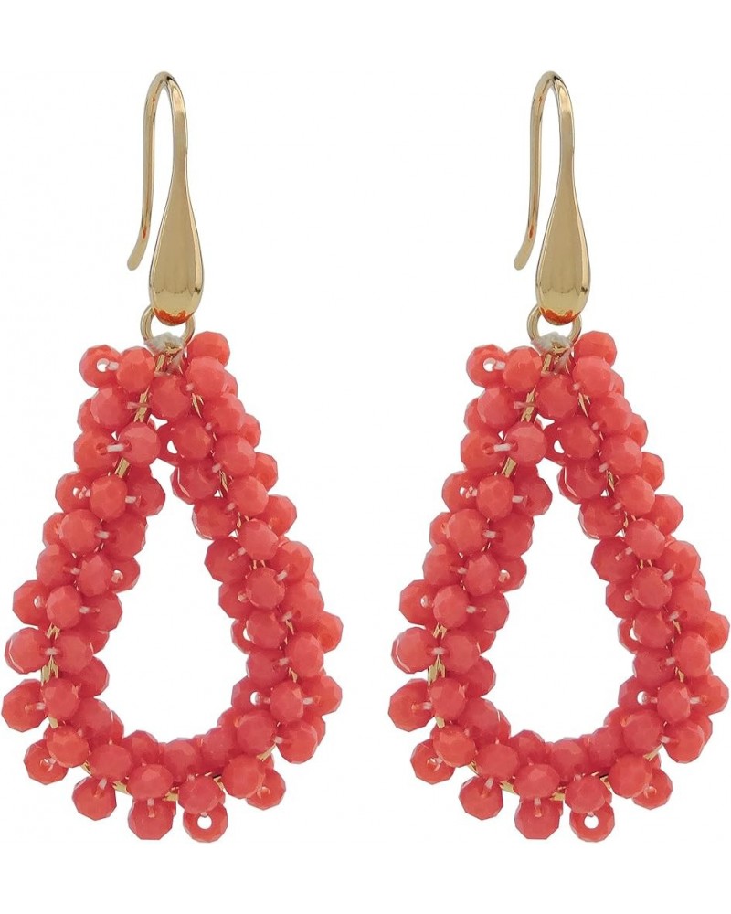 New Elegant Handmade Beads Dangle Earrings for Women Tearsdrop Earrings ER1143-Light Red $8.54 Earrings