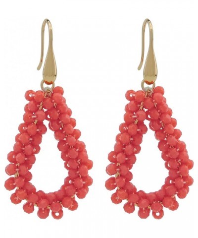 New Elegant Handmade Beads Dangle Earrings for Women Tearsdrop Earrings ER1143-Light Red $8.54 Earrings