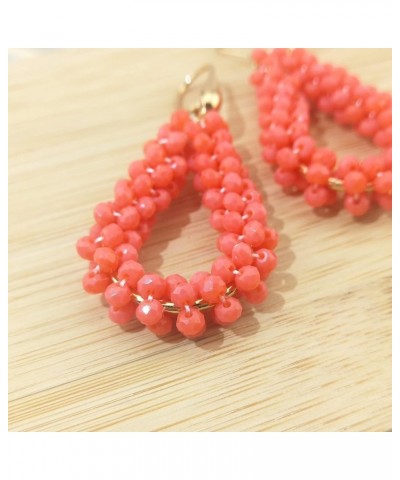 New Elegant Handmade Beads Dangle Earrings for Women Tearsdrop Earrings ER1143-Light Red $8.54 Earrings