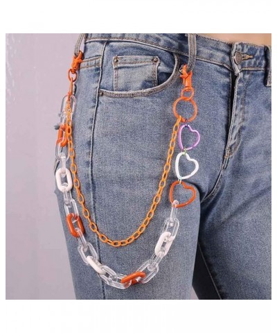 Cute Pants Jean Chain Layered Keychain Punk Colorful Pendants Heart Pocket Trousers Chain Hiphop Rock Wallet Chains Body Jewe...