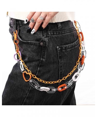 Cute Pants Jean Chain Layered Keychain Punk Colorful Pendants Heart Pocket Trousers Chain Hiphop Rock Wallet Chains Body Jewe...