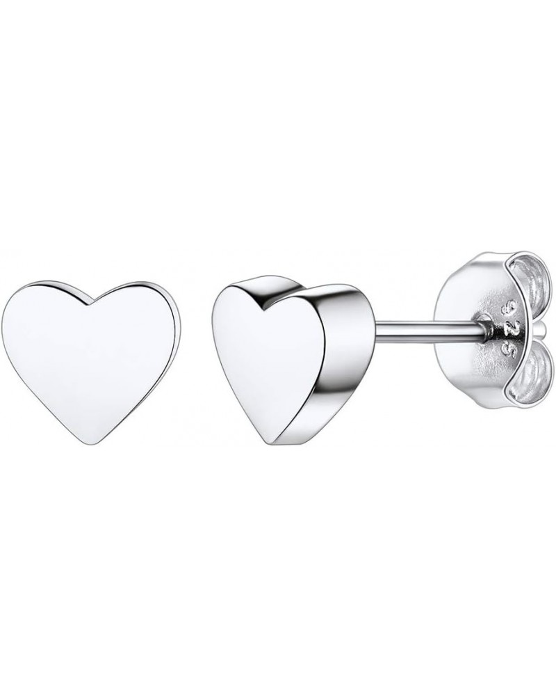 Hypoallergenic 925 Sterling Silver Heart/Moon Star/3-7mm Ball Stud Earring for Women (with Gift Box) 02. heart $11.54 Earrings