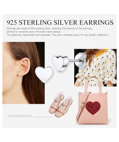 Hypoallergenic 925 Sterling Silver Heart/Moon Star/3-7mm Ball Stud Earring for Women (with Gift Box) 02. heart $11.54 Earrings