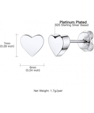 Hypoallergenic 925 Sterling Silver Heart/Moon Star/3-7mm Ball Stud Earring for Women (with Gift Box) 02. heart $11.54 Earrings