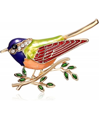 Bird Brooches Pin for Men Women Fashion Elegant Rhinestone Crystal Gold Tone Enameled Hummingbird Sparrow Bird Branch Animal ...