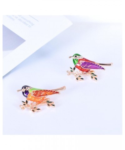 Bird Brooches Pin for Men Women Fashion Elegant Rhinestone Crystal Gold Tone Enameled Hummingbird Sparrow Bird Branch Animal ...