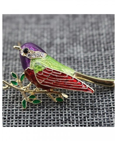 Bird Brooches Pin for Men Women Fashion Elegant Rhinestone Crystal Gold Tone Enameled Hummingbird Sparrow Bird Branch Animal ...