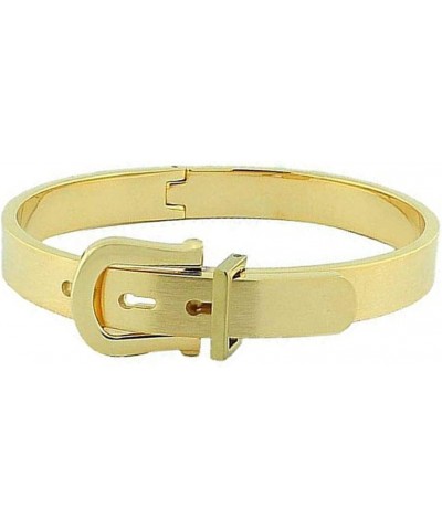 High Polished Adjustable Belt Buckle Bracelets Bangle For Men Women Jewelry Gift With 18K Gold Plated Gold-6.7inch $11.79 Bra...