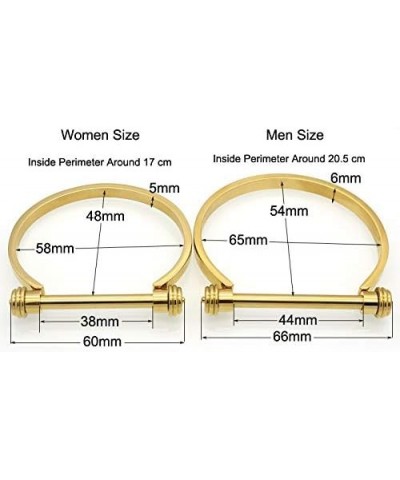 Globalwells Stainless Steel D Shape Bar Screw Shackle Bracelet Horseshoe Novelty Fashion Bangle Cuff, Unisex Gold(man) $9.16 ...