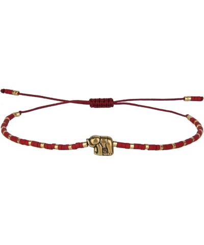 Elephant Strand Bracelets Friendship Beaded Bracelet Charm Bracelets For Women Red 18E $9.87 Bracelets