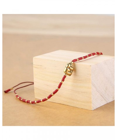 Elephant Strand Bracelets Friendship Beaded Bracelet Charm Bracelets For Women Red 18E $9.87 Bracelets