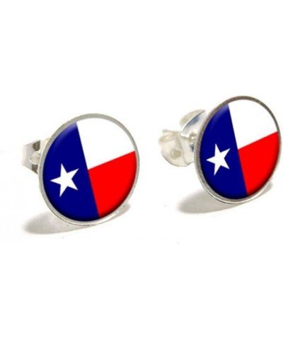 Texas Flag Novelty Silver Plated Stud Earrings $9.17 Earrings