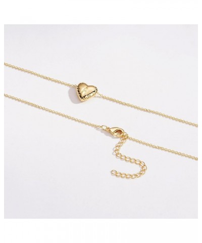 Bubble Heart Initial Necklace, 14k Gold Tiny Balloon Letter Chain Jewelry Gift for Women Girls Gold-Y $8.84 Necklaces