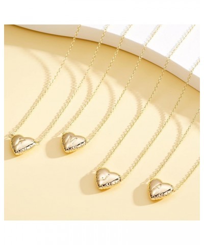 Bubble Heart Initial Necklace, 14k Gold Tiny Balloon Letter Chain Jewelry Gift for Women Girls Gold-Y $8.84 Necklaces