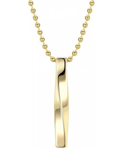 Stainless Steel Classic Simple Plain Long Bar Pendant Necklace Gold $5.29 Necklaces