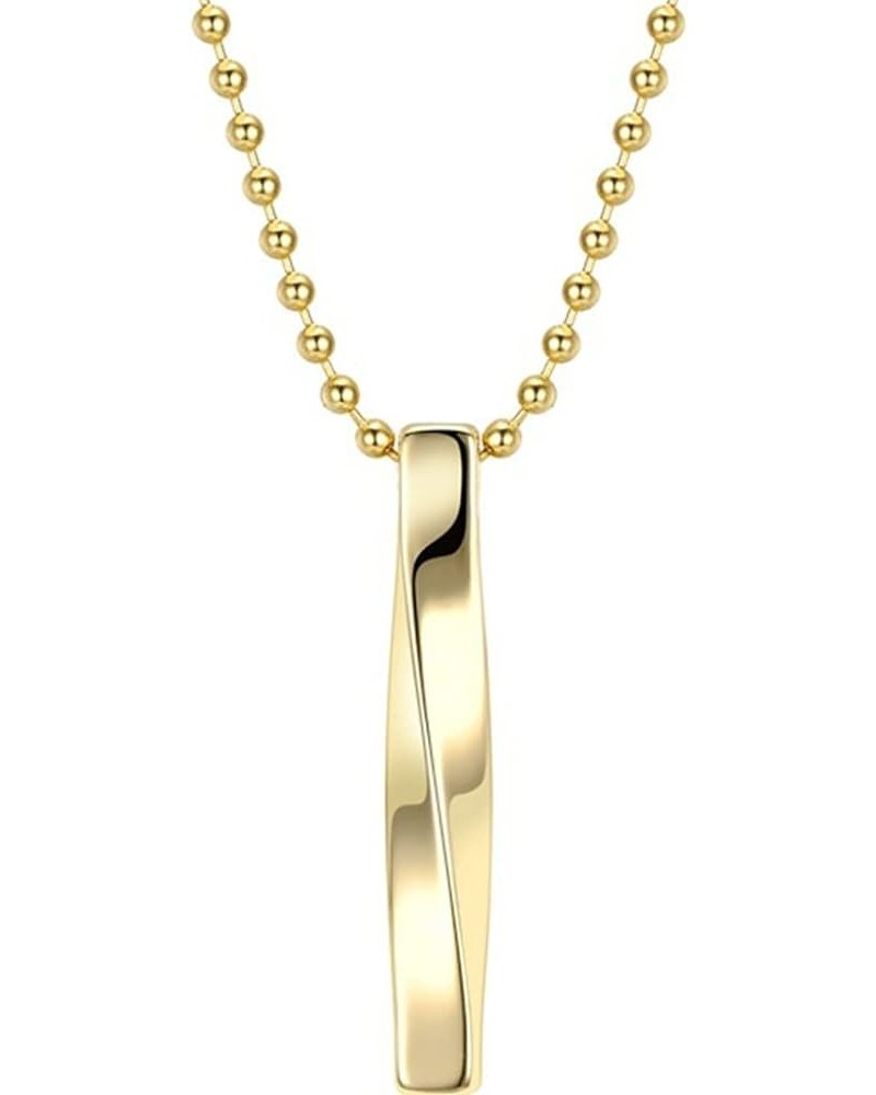 Stainless Steel Classic Simple Plain Long Bar Pendant Necklace Gold $5.29 Necklaces