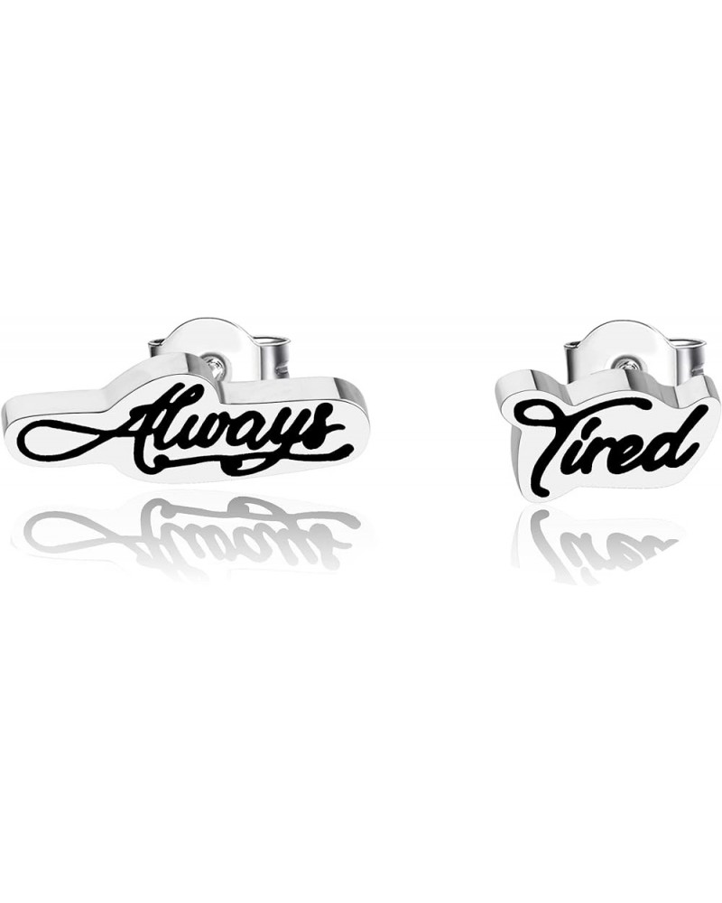 Singer Malone Earring Always Tired Earring Stay Away Earring Malone Tattoo Inspired Jewelry Rapper Rocker Fans Gift Always Ti...