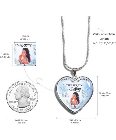 Personalized Photo Memorial Necklace Customized Picture Pendant With Angel Wings Sterling Silver for Women Men I Will Carry Y...