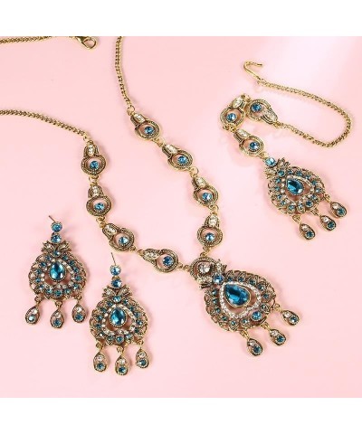 NOVASTORES 3 Pcs/Lot Vintage Bohemian Bridal Jewelry Sets Blue Red Peacock Prestige Necklace Earrings For Women Ethnic Access...