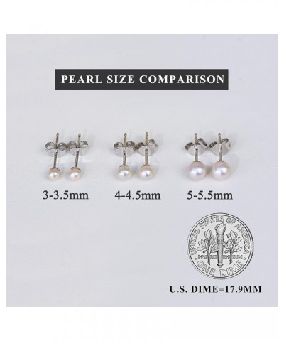 Small Pearl Earrings for Women 925 Sterling Silver Genuine 3mm Tiny Pearl Studs Earrings Mini Freshwater Cultured White Real ...