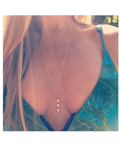 Crystal Slave Chain Body Necklace Gold Bikini Bra Chain Necklace Long Cz Harness Bra Necklace Summer Beach Body Chain Jewelry...