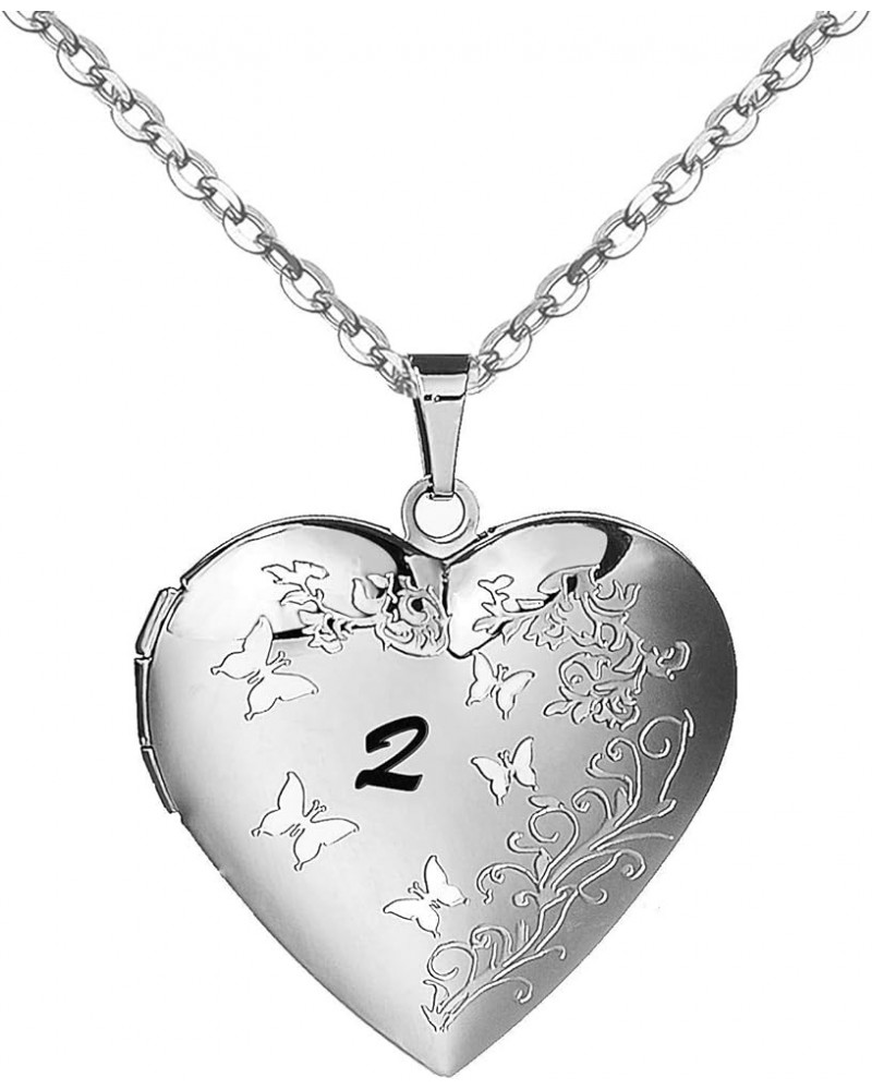 Heart Locket Necklace for Women Girls That Holds Pictures Initial Letter A-Z Butterfly Necklaces Photo Lockets Q $9.85 Necklaces