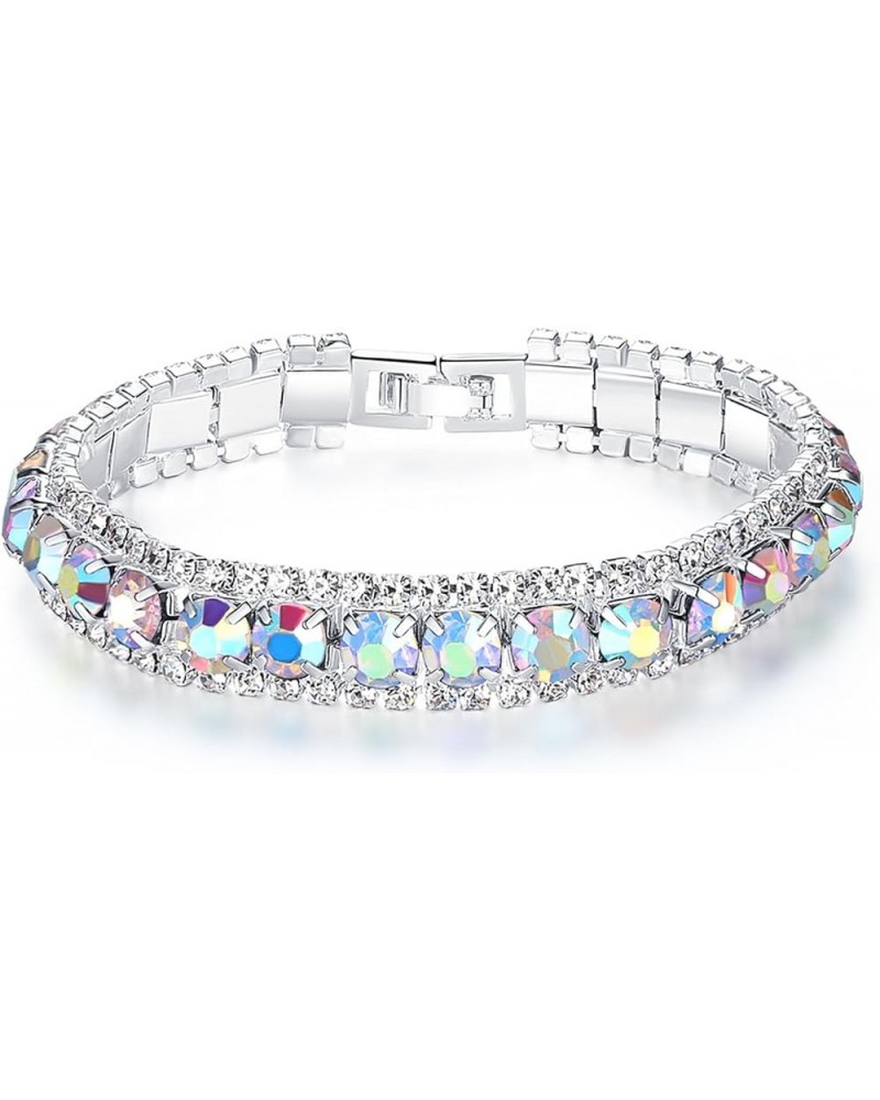 Rhinestone Bracelets for Women Cubic Zirconia Tennis Bracelet Sparkling Crystal Bracelet Colorful Rhinestone Bracelet Wedding...