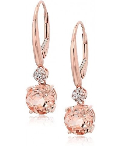 Charming Creation 2.50 Ct Round Cut Peach Morganite Drop And Dangle Earrings 14K Rose Gold Finish For Women's & Girls $38.95 ...