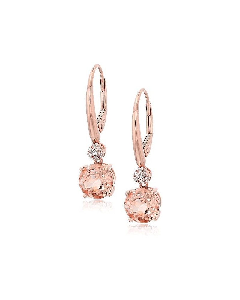 Charming Creation 2.50 Ct Round Cut Peach Morganite Drop And Dangle Earrings 14K Rose Gold Finish For Women's & Girls $38.95 ...