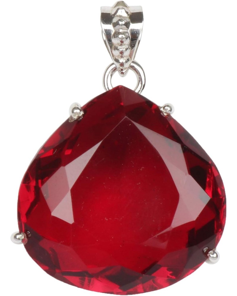 120 Carat Red Topaz Gemstone Pendant Without Chain Jewelry Pear Shape 925 Sterling Silver Pendant Without Chain $16.81 Necklaces