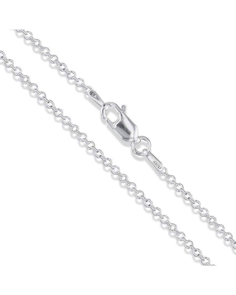 Sterling Silver Rolo Chain 2.1mm Solid 925 Italian Round Cable Chain Necklace $11.31 Necklaces