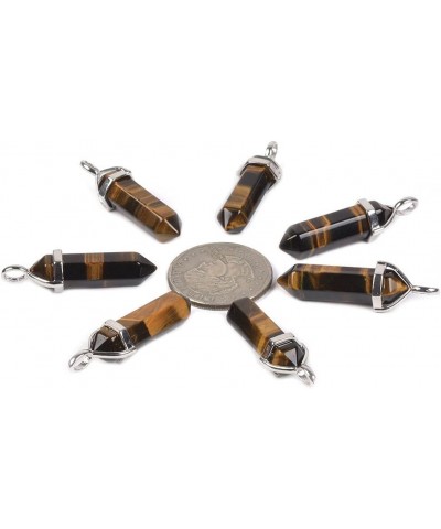 Natural Gemstone Hexagonal Pointed Reiki Chakra Pendant Genuine Leather Necklace 18 Yellow Tiger Eye $7.34 Necklaces