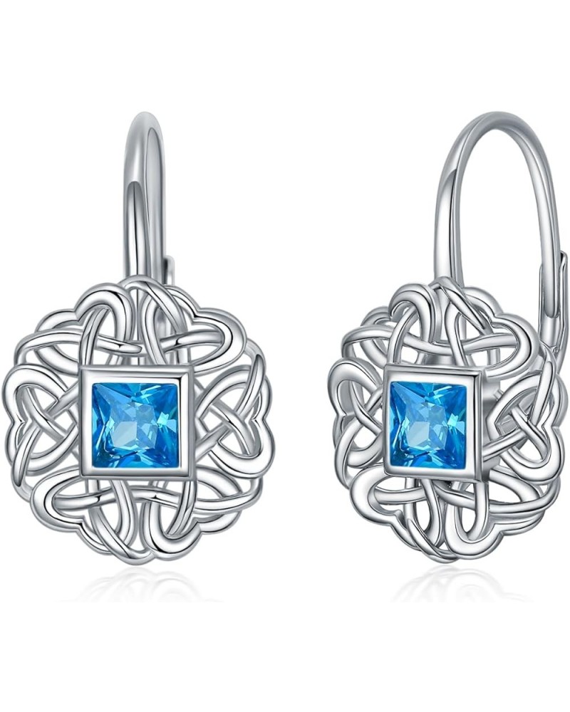 Birthstone Earrings Celtic Knot Earrings 925 Sterling Silver Heart Jewelry Birthday Gifts for Girls Teens Women CT-3 $22.41 E...