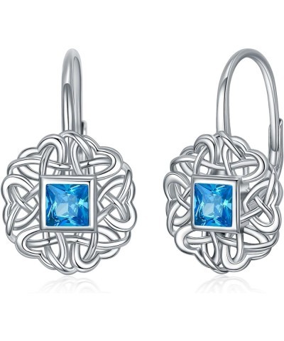 Birthstone Earrings Celtic Knot Earrings 925 Sterling Silver Heart Jewelry Birthday Gifts for Girls Teens Women CT-3 $22.41 E...