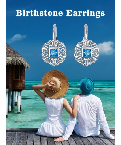 Birthstone Earrings Celtic Knot Earrings 925 Sterling Silver Heart Jewelry Birthday Gifts for Girls Teens Women CT-3 $22.41 E...