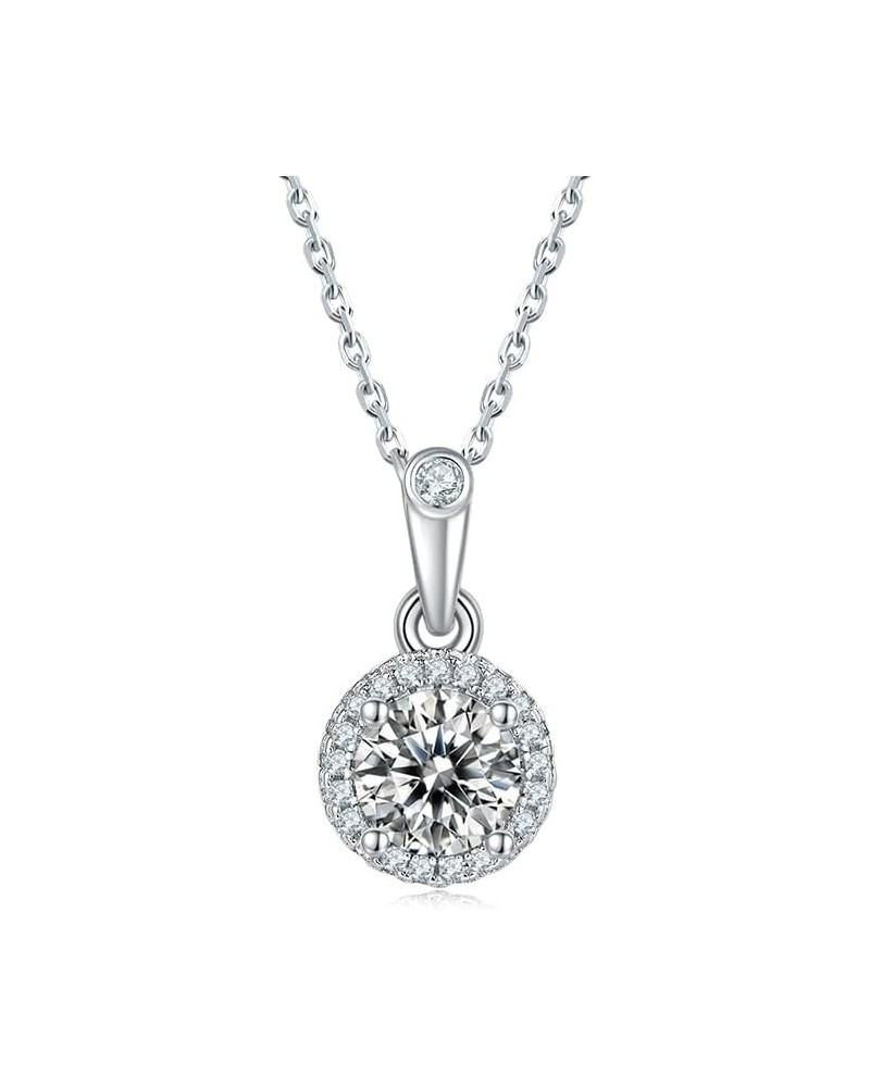 Moissanite Necklace For Women Necklaces For Women 925 Silver Plated With 18k Gold 1CT Moissanite Sparkling Gift for Her Neckl...