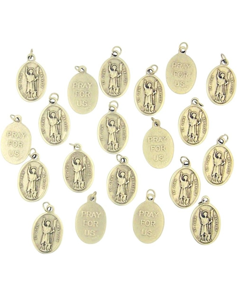 Silver Tone Saint St John The Baptist Pray for Us Medal, 1 Inch Set of 20 $8.86 Pendants