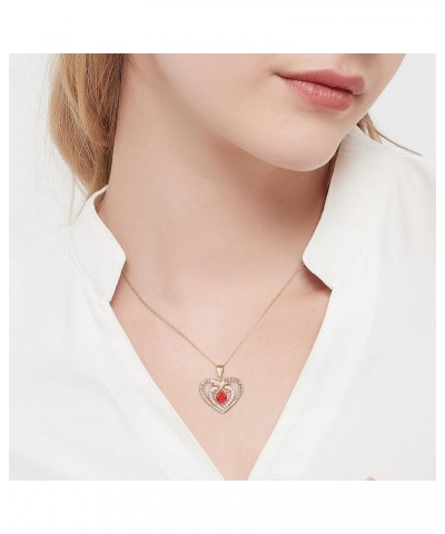 Love Heart Birthstone Necklace for Women, S925 Sterling Silver Heart Jewelry for Women Girls Mothers Silver Heart Necklace Bi...