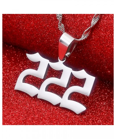 Stainless Steel Angel Number Lucky Numbers Necklaces 111 222 333 444 555 777 888 999 666 000 Pendant Necklace Charms Jewelry ...