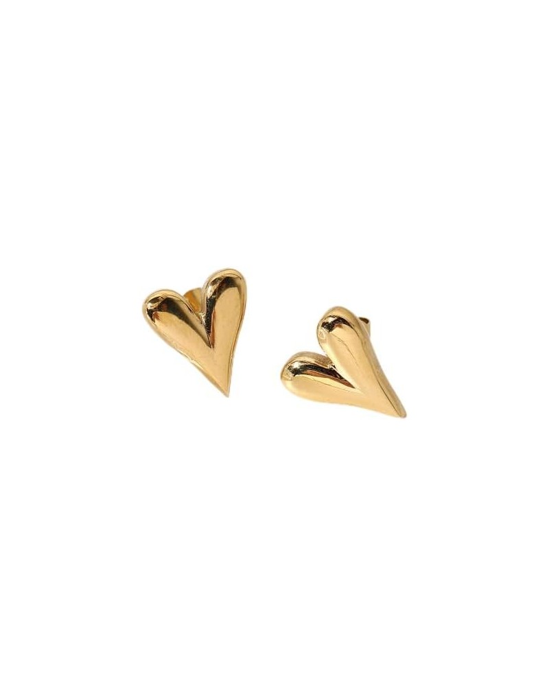 INS style stainless steel earrings love earrings 14K gold heart-shaped pendant earrings fashion personality women's jewelry (...