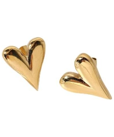 INS style stainless steel earrings love earrings 14K gold heart-shaped pendant earrings fashion personality women's jewelry (...