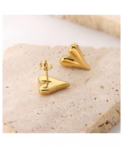 INS style stainless steel earrings love earrings 14K gold heart-shaped pendant earrings fashion personality women's jewelry (...