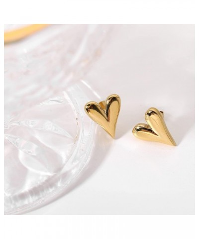 INS style stainless steel earrings love earrings 14K gold heart-shaped pendant earrings fashion personality women's jewelry (...