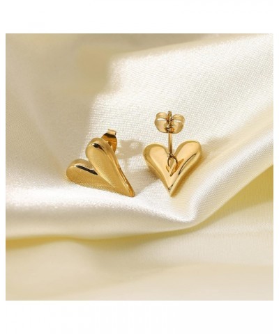 INS style stainless steel earrings love earrings 14K gold heart-shaped pendant earrings fashion personality women's jewelry (...