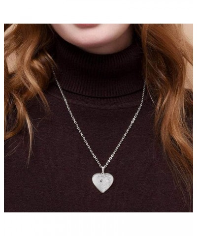 Heart Locket Necklace for Women Girls That Holds Pictures Initial Letter A-Z Butterfly Necklaces Photo Lockets Q $9.85 Necklaces