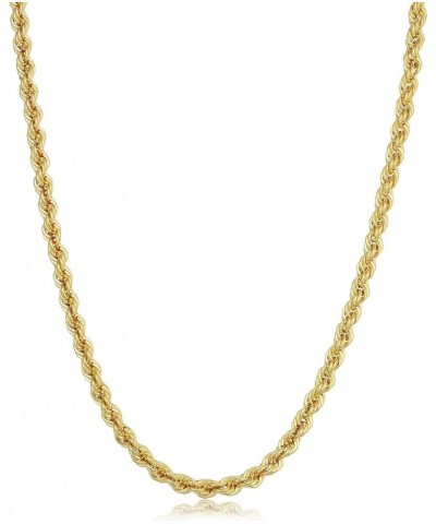 10k Yellow Gold Rope Chain Necklace For Men And Women (choose from 1.5mm, 1.8mm, 2.6mm, 3.2mm, 3.8mm or 4.8mm. size from 16 u...