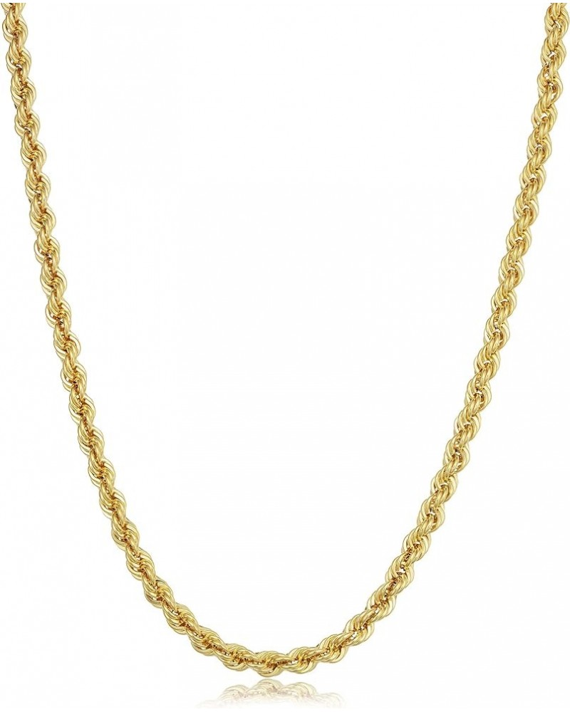 10k Yellow Gold Rope Chain Necklace For Men And Women (choose from 1.5mm, 1.8mm, 2.6mm, 3.2mm, 3.8mm or 4.8mm. size from 16 u...