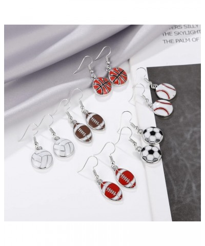 Sport Ball Dangle Earrings, Football Earrings, Basketball Earrings Soccer Volleyball Baseball Earrings for Women Fan Gift Foo...