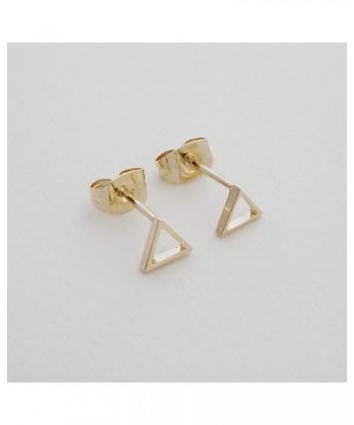 Mini Outline Triangle Stud Earrings in Gold, Rose Gold, or Silver | Minimalist, Delicate Jewelry Gold $12.68 Earrings