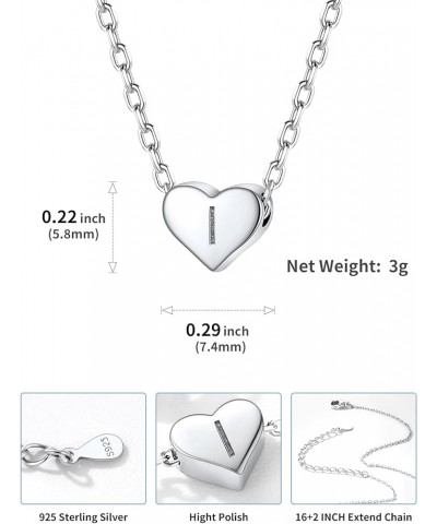 Tiny Initial Necklaces 925 Sterling Silver Letter A-Z Letter Pendant for Women Girls Heart Choker Necklace 16"+2 I-925 Silver...